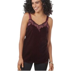 Soft Surrounding NWT Milagro velvet burgundy camisole tank embroidery beading